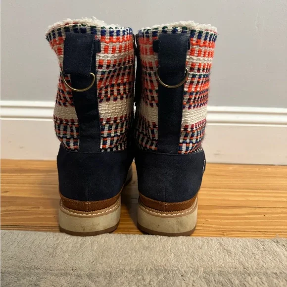 Toms Women's Navy and Multicolor Knit Boots - Picture 2 of 3
